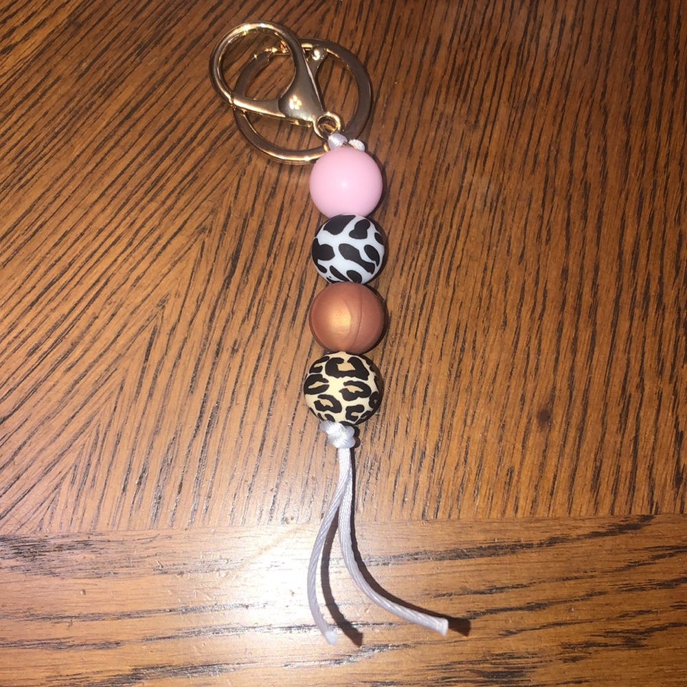 leopard print keychain